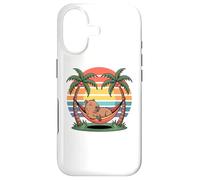 Custodia per iPhone 17 Relaxing capybara, Sunset, Palm tree, Summer capy vacation