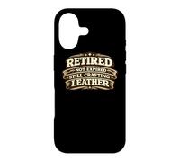 Custodia per iPhone 17 Retired Not Expired Still Crafting Leather Worker Gift