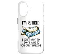 Custodia per iPhone 17 Retirement Cat Coffee Not My Problem Im Retired Dont Have To