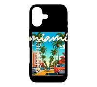 Custodia per iPhone 17 Retro Miami Summer Palm Tree Street Classic Car Graphic