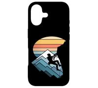 Custodia per iPhone 17 Retro Tramonto Montagna Rock Climber Silhouette