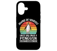 Custodia per iPhone 17 Retro Vintage Always Be Yourself Macaroni Penguin Lover