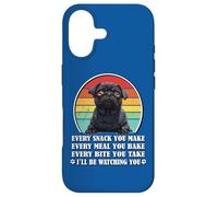 Custodia per iPhone 17 Retro Vintage Funny Every Snack You Make Black Pug Lover