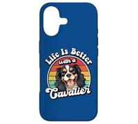 Custodia per iPhone 17 Retro Vintage Life Is Better Cavalier King Charles Spaniel