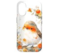 Custodia per iPhone 17 Robin Bird europeo pettirosso floreale arancione bosco
