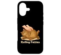 Custodia per iPhone 17 Rolling Fatties Funny Chubby Fat Tabby Cat Meme Lazy Cat