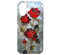 Custodia per iPhone 17 Rosa Wildflower Stained Art Deco floreale rose rosse vintage