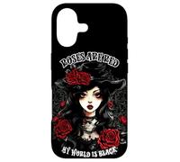 Custodia per iPhone 17 Rose Are Red My World is Black Gothic Roses Gothic Woman