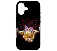 Custodia per iPhone 17 Rosso Bianco Blu Highland Cow Patriot Bandana USA 4 luglio
