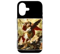 Custodia per iPhone 17 San Michele espellendo Lucifero e Angeli caduti cristiani