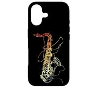 Custodia per iPhone 17 Saxophone Line Art Look Vintage Marching Band