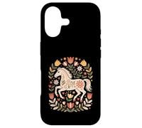 Custodia per iPhone 17 Scandinavo Folk Art Cavallo Floreale Boho Equestre Cottageco