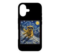 Custodia per iPhone 17 Sci Golden Retriever Art Sciatore Cane su Ski Hill