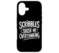 Custodia per iPhone 17 Scribbles Shush My Overthinking Funny Calligrafia