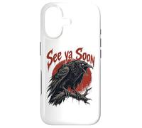Custodia per iPhone 17 See Ya Soon Raven Crow Red Moon Halloween Horror