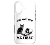 Custodia per iPhone 17 She Touched Me First Cat Lover Pianta gattino divertente gatto