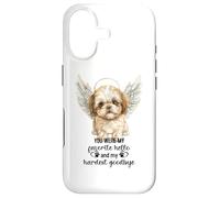 Custodia per iPhone 17 Shih Tzu Dog Memorial Angel Paw Prints Wings Hardest Goodbye