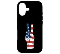 Custodia per iPhone 17 Simbolo della mano del segno della pace dell'orgoglio degli Stati Uniti con sovrapposizione della bandiera