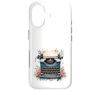 Custodia per iPhone 17 Simpatica macchina da scrivere floreale, per autori e scrittori di libri