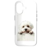 Custodia per iPhone 17 Simpatico cane bianco soffice che sbircia cucciolo Art