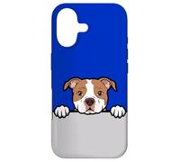 Custodia per iPhone 17 Simpatico cucciolo di pitbull che sbircia divertente amante dei cani Pitbull