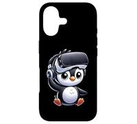 Custodia per iPhone 17 Simpatico pinguino VR Gamer stile fumetto