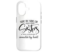 Custodia per iPhone 17 Sister Side By Side Miles Apart Sisters Connected by Heart