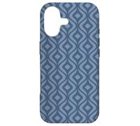 Custodia per iPhone 17 Slate Navy Blue Gunmetal Droplets Classic Art Deco Pattern