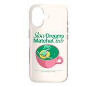 Custodia per iPhone 17 Slow Dreams Matcha Club Estetica Retro Amante del Tè Verde