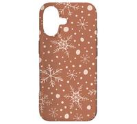 Custodia per iPhone 17 Snowflakes Taupe Pattern Winter Christmas Holidays Snow