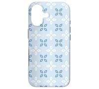 Custodia per iPhone 17 Soft Blue Periwinkle Leaves Petals Cross Floral Pattern