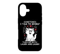 Custodia per iPhone 17 Sometimes I Talk to Myself and We Both Laugh Funny Black Cat