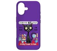 Custodia per iPhone 17 Sono sopravvissuto per 67 giorni Funny Cat School Six Seven Meme