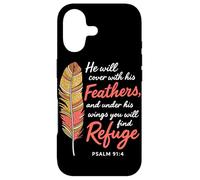 Custodia per iPhone 17 Sotto le Sue Piume troverete rifugio Salmo 91:4 Christian