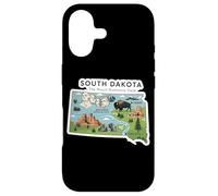 Custodia per iPhone 17 South Dakota Mappa del Dakota del Sud con il Monte Rushmore