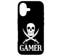 Custodia per iPhone 17 Spade pirata del giocatore con l'attrezzatura di gioco del cranio per i giochi dei pirati