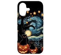 Custodia per iPhone 17 Spettrale Halloween Gatti Notte Stellata Zucca Notte Notte