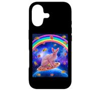 Custodia per iPhone 17 Sphynx Cat Riding Pizza In Space Galaxy Taco Doughnut Cats