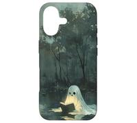 Custodia per iPhone 17 Spooky Ghost Reading In A Lake Vintage Aesthetic Green