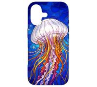Custodia per iPhone 17 Stained Glass Jellyfish Mosaic Art Ocean Creature