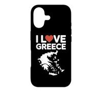 Custodia per iPhone 17 Stampa con mappa dei cuori "I Love Greece"