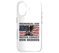 Custodia per iPhone 17 Stivali USA Flag Soldiers per il Memorial Day Never Forget Our