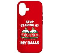 Custodia per iPhone 17 Stop Staring at My Balls Funny Christmas Party Adult Humor