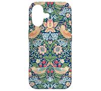 Custodia per iPhone 17 Strawberry Thief William Morris Art Nouveau Pattern Blu