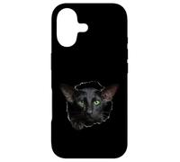Custodia per iPhone 17 Striking Black Oriental Shorthair Cat che sbircia attraverso