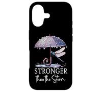 Custodia per iPhone 17 Stronger Than the Storm Psalm 93 God Purple Dragonfly Bible