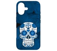 Custodia per iPhone 17 Sugar Skull Phone Cases,Blue Flower Rose Skull Design Roses