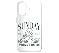 Custodia per iPhone 17 Sunday Club Padel Crew Walls Are Friends Graphic