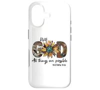 Custodia per iPhone 17 Sunflower With God All Things Are Possible For Christian