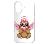 Custodia per iPhone 17 Sweet Valentine's Day Sloth Angel With Pink Wings